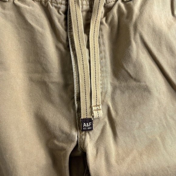 VINTAGE Abercrombie & Fitch Pants Men 30x28 Brown Drawstring Loose Heavy 90s - Picture 8 of 12